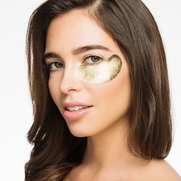 NIB WANDER BEAUTY BAGGAGE CLAIM GOLD EYE MASKS – 4 PAIRS - Picture 10 of 14